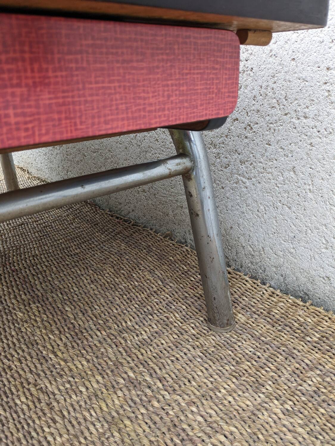 Red formica coffee table