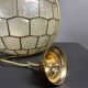 Midcentury mother of pearl Capiz shell & brass sphere large pendant, 1960s