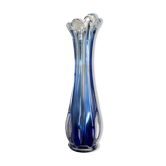 Soliflore vase in blue glass