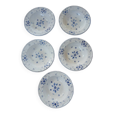 5 antique Moustiers soup plates