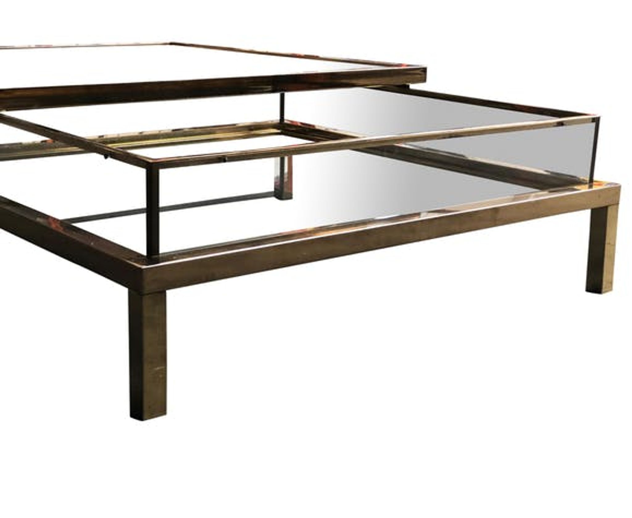 Vintage sliding coffee table by Maison Jansen from the 1970s