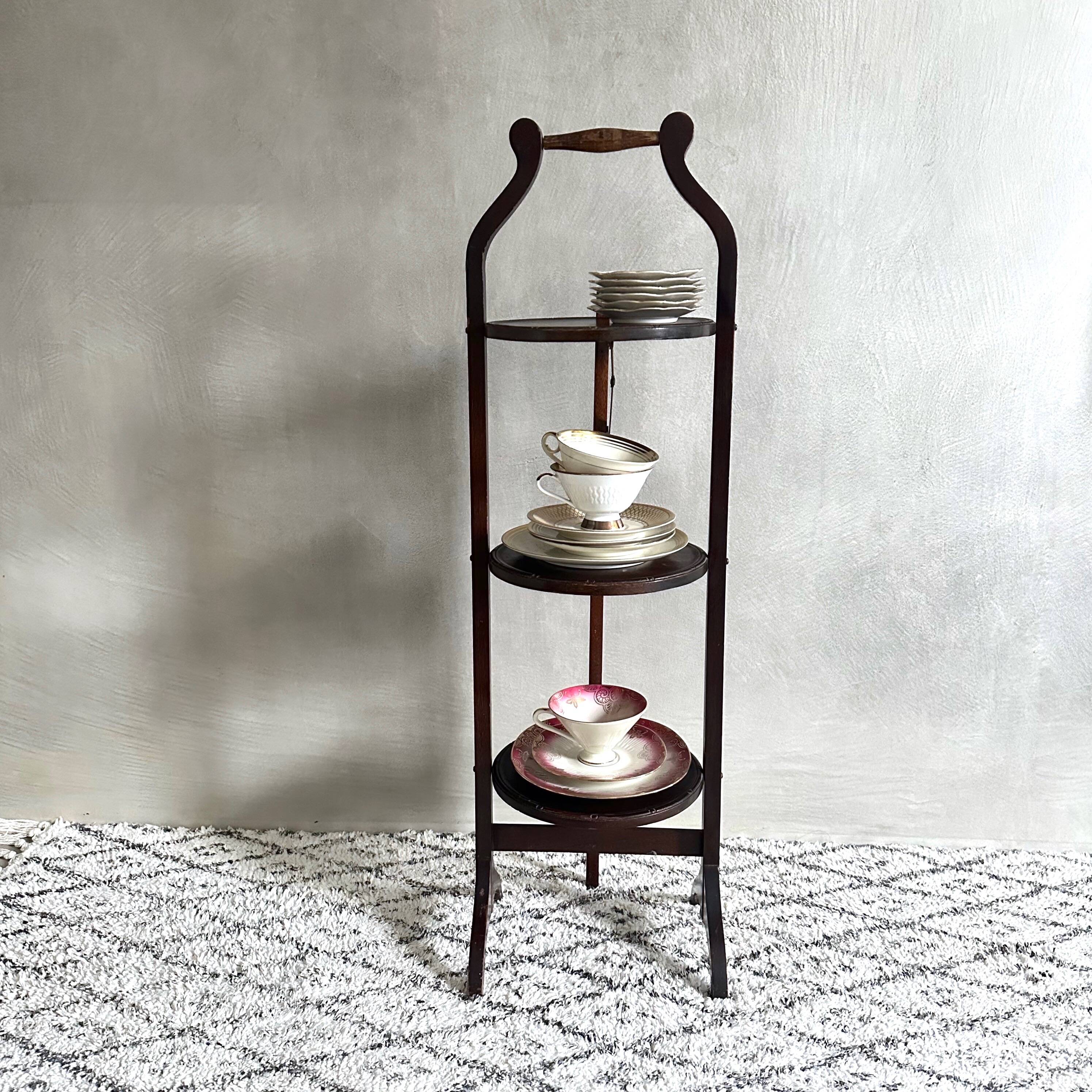 Antique Edwardian cake stand, foldable, 1900