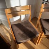 Table and 4 chairs in solid elm Regain