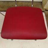2 chairs in red skaï metal struxture 70s