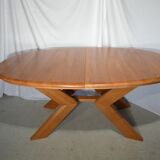 Scandinavian design extendable oval table in blond wood