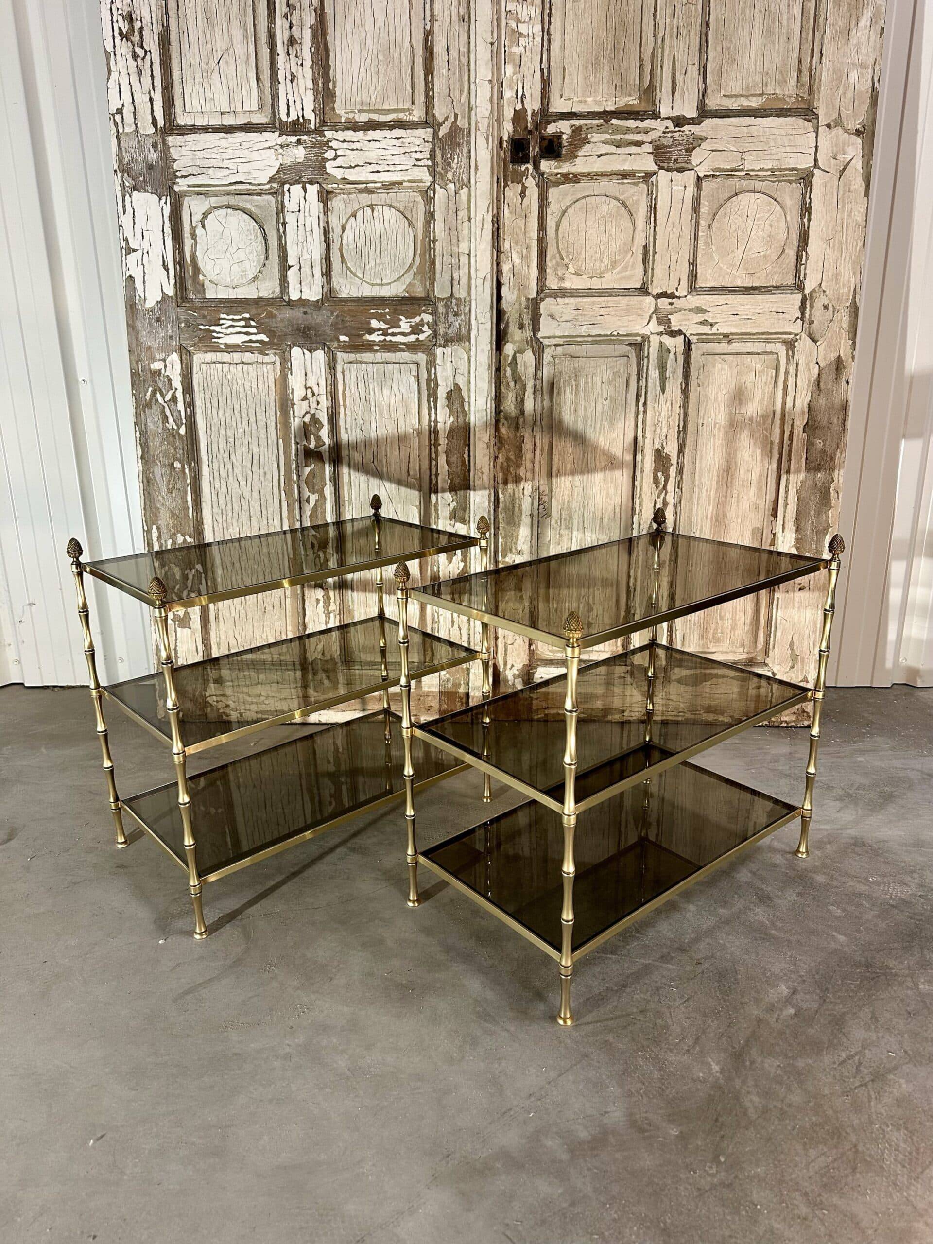 Pair of side tables circa 1950 Maison Baguès