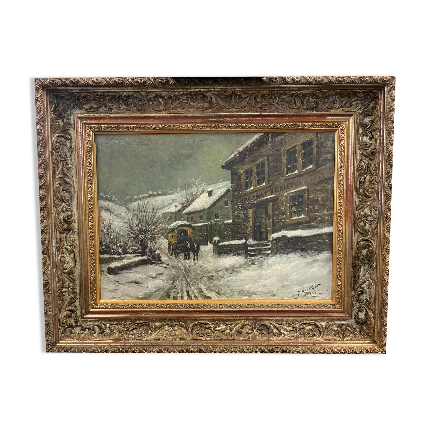 Tableau Peinture paysage enneigé