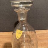 Mid-twentieth glass decanter with cut decoration signed Bayel