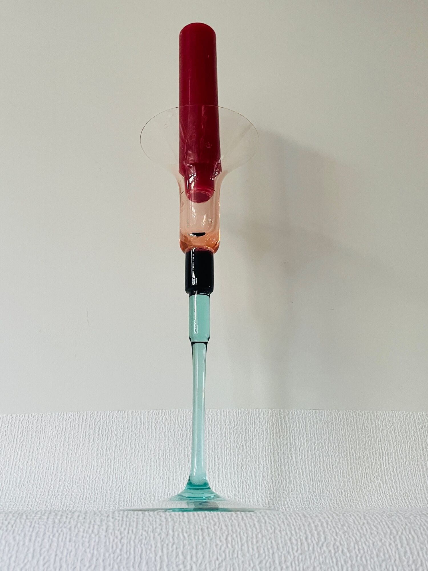 Design candleholder Christinenhütte Germany. Unique Design Cristinen Hütte. German glass.
