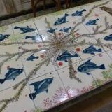 Ceramic coffee table with fish patterns