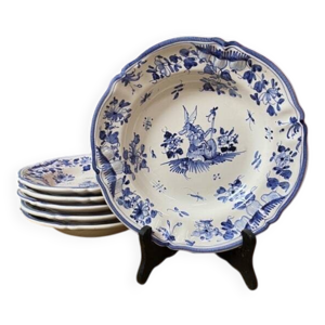 Ensemble de 6 assiettes - bleu