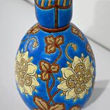 Vase decorated with flowers in enamels of longwy – early twentieth century