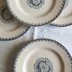 KG Lunéville - 6 flat plates made of ironstone monogrammed "C"