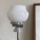 Table lamp in white opaline glass and chrome metal base vintage bedside side LAMP-7145