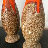 Paire de vases Fat Lava Vallauris Céramique vintage
