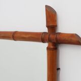 20th century rectangular faux bamboo wall mirror, France ca. 1960