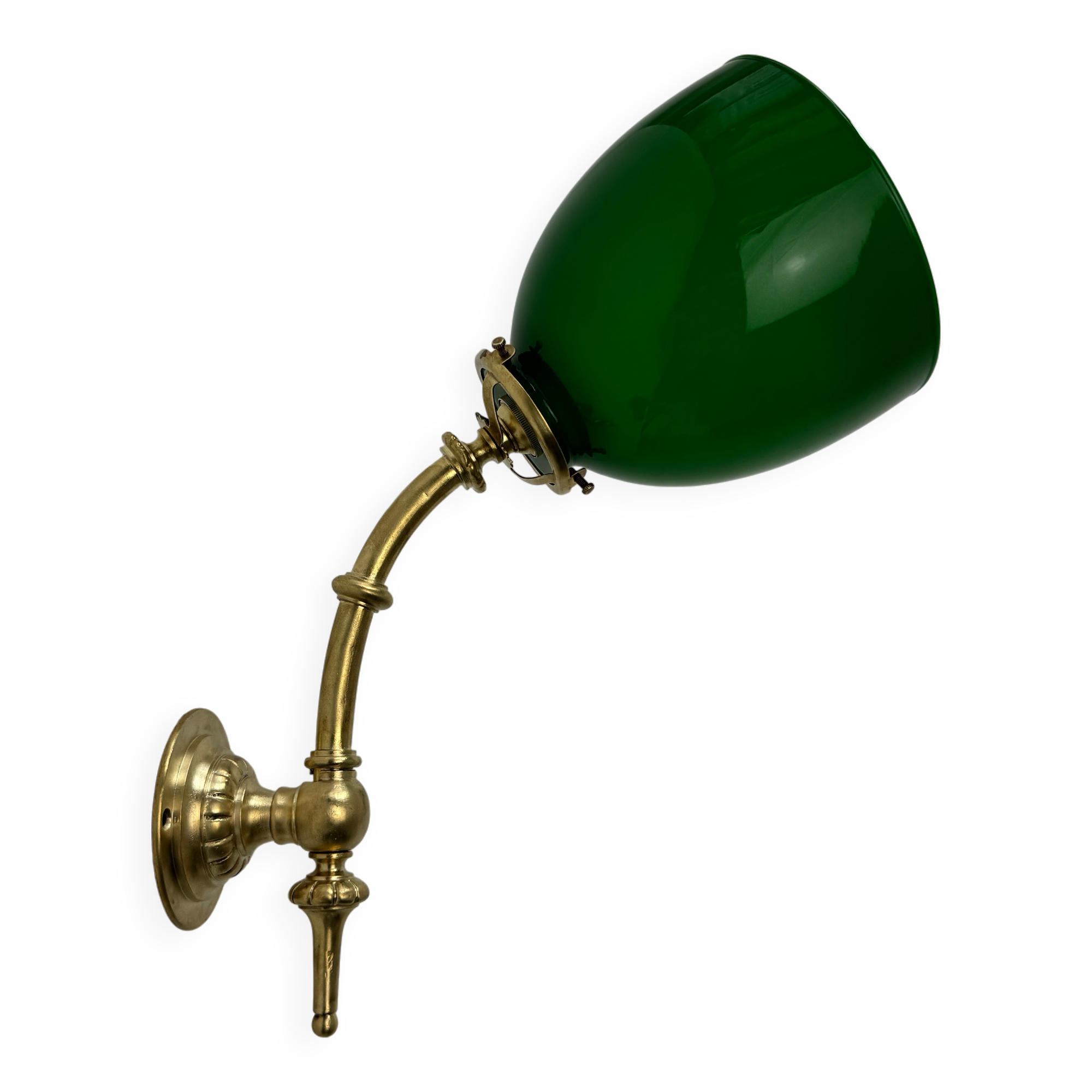 Antique articulated opaline wall light