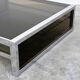 XL Belgo Chrom square coffee table in chrome & smoked glass – 1970s