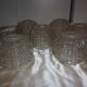 Lot de 6 globes en verre ciselé ancien