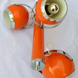 Chandelier with adjustable balls 70s model "eyeball" orange