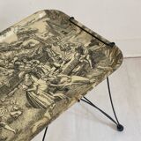 Vintage side tray with toile de Jouy decor