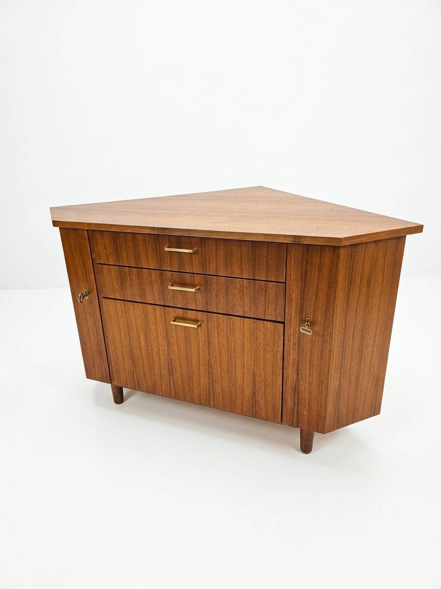 Scandinavian corner unit in teak from the 1960s.