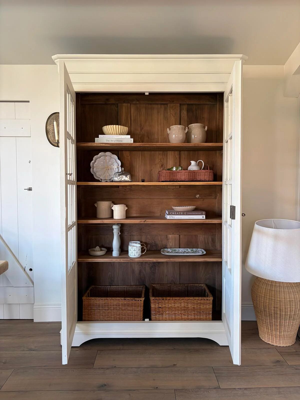 Oak and cherry display cabinet