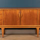 Retro teak 1960s jentique mid century restored sideboard with folded handles