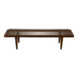 Mid Century Teak Flower Bench, 1960s