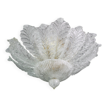 Lustre ou plafonnier en verre de Murano italien Turin, années 1970