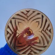 Beurrier ou cloche à fromage en verre ambre