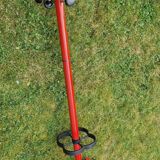 Red metal coat rack, vintage 1980s