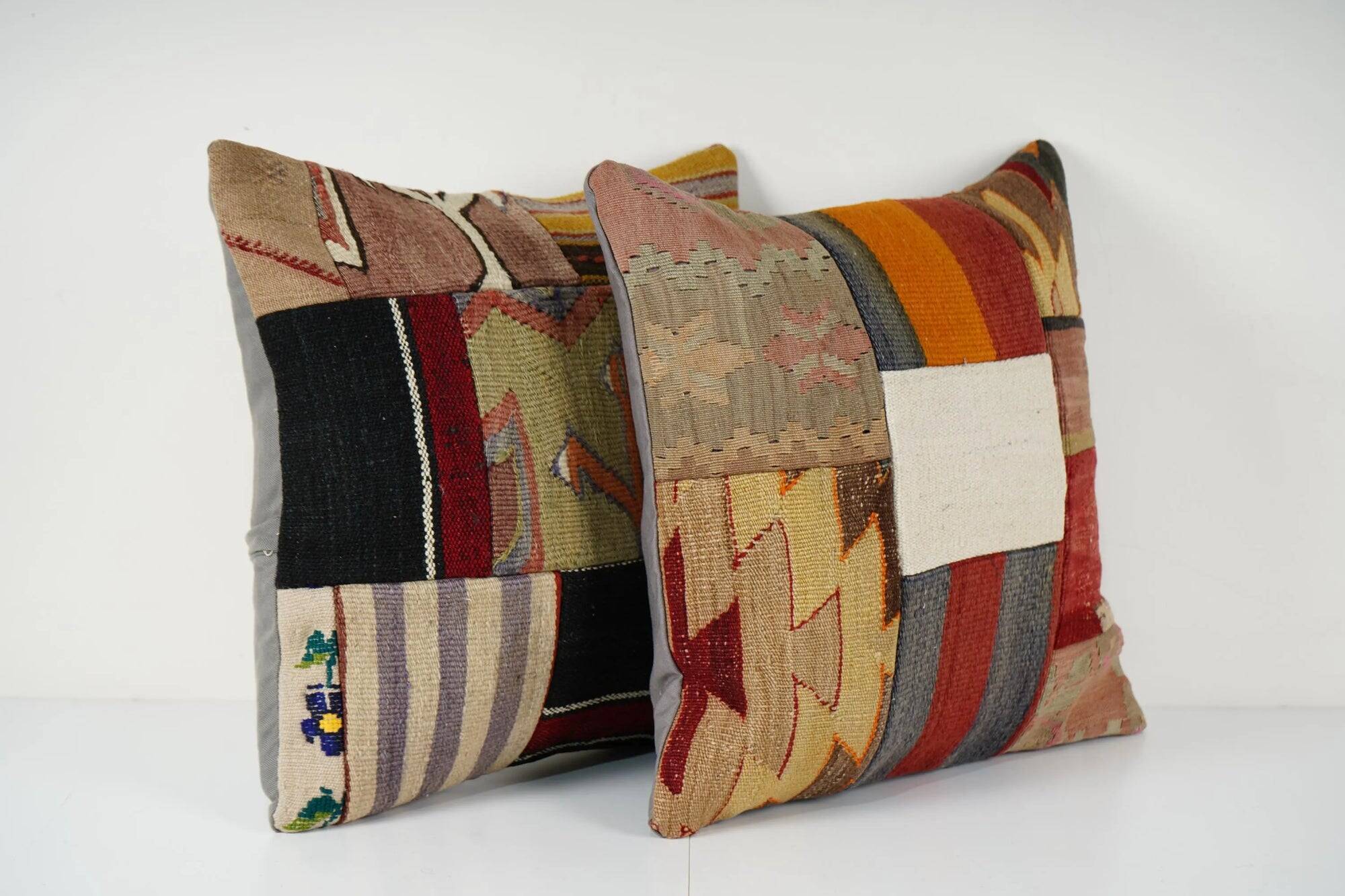 Set of 2 vintage Turkish cushion covers 51x51 cm