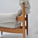 Scandinavian Lounge Armchair by Eric Merthen, 1960s – Reupholstered in Whit