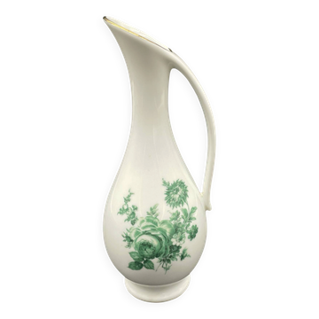 Aiguière vintage Royal Porzellan Bavaria KPM, décor floral vert