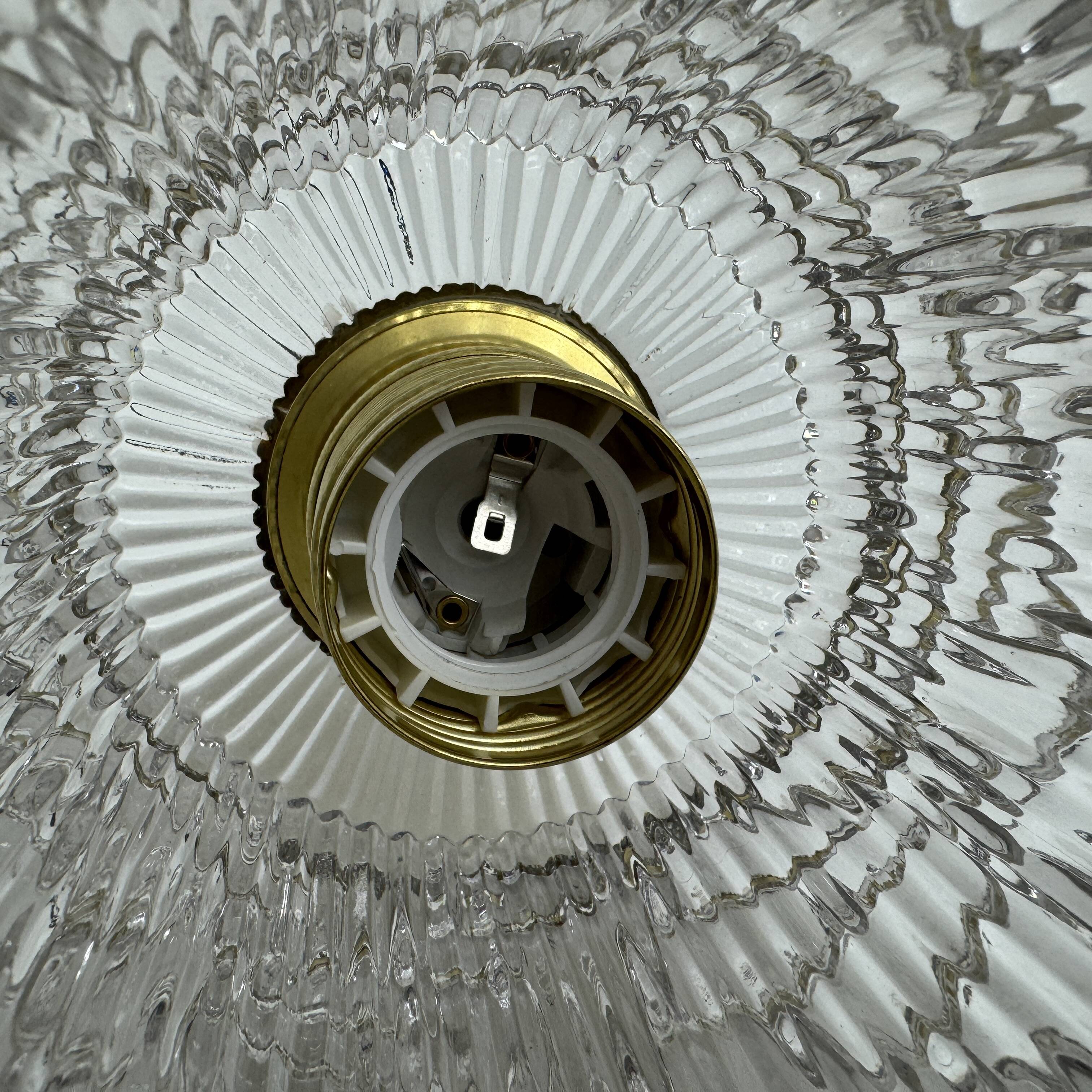 Pair of vintage textured glass suspensions