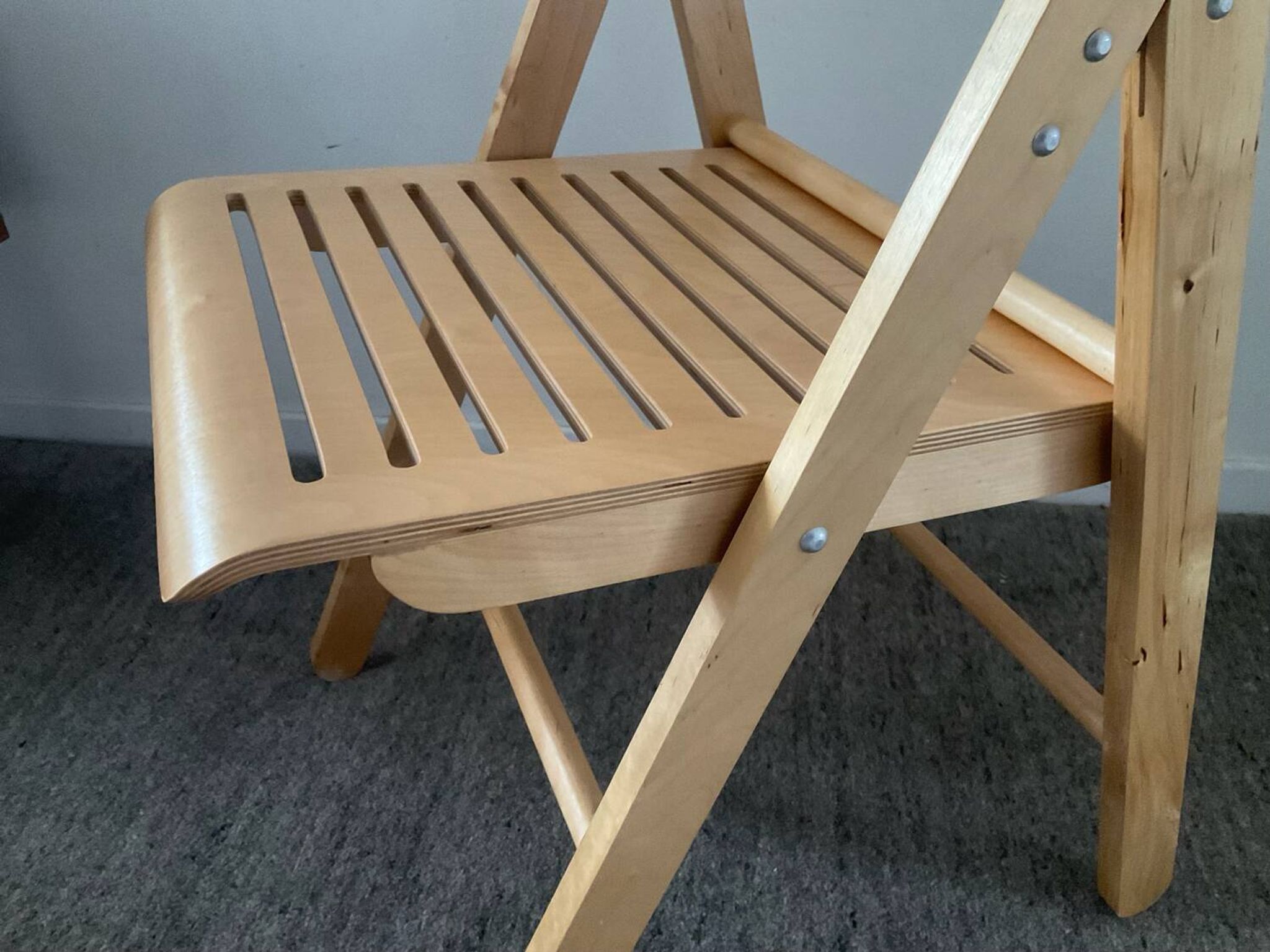 Chaise pliante vintage en hêtre 