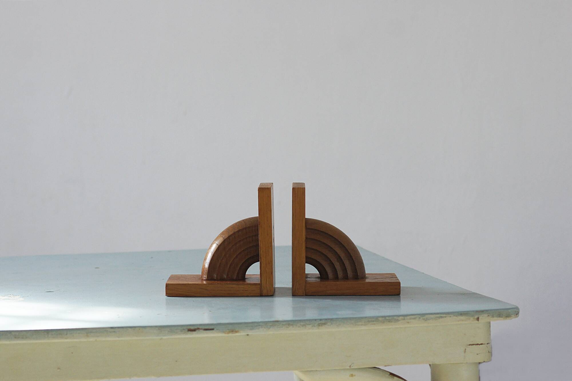 Mid-Century Wooden Bookends, 1950s, Set of 2