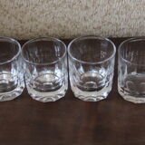 4 verres à whisky en cristal taillé