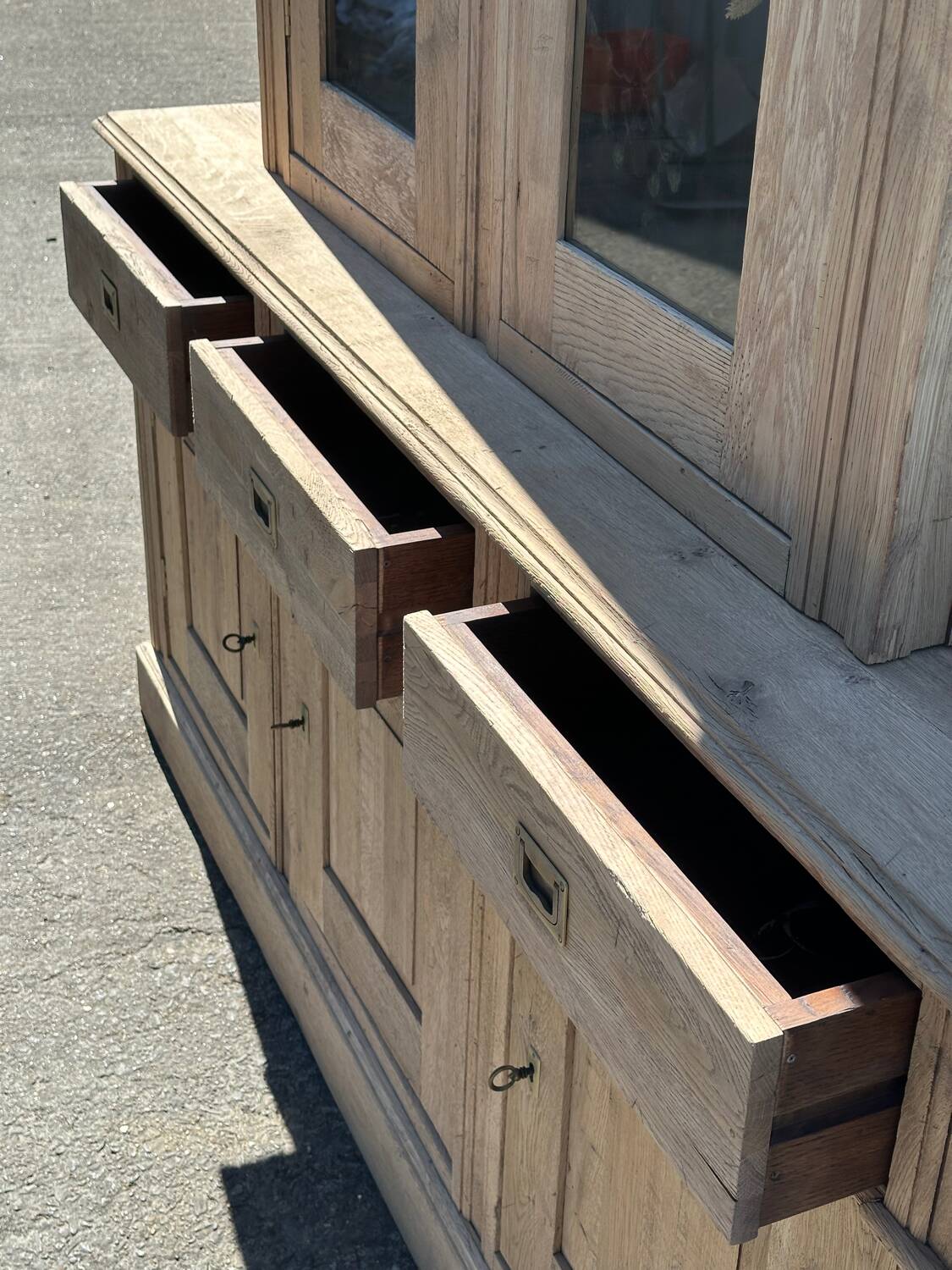 Raw oak dresser cabinet