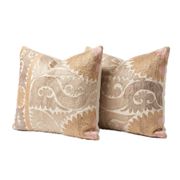 Lot de 2 housses de coussin brodées vintage 55x65 cm