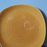 Set of 2 vintage yellow barbotine plates Sarreguemines France