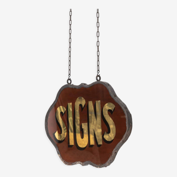 'signs' reverse painted trade sign