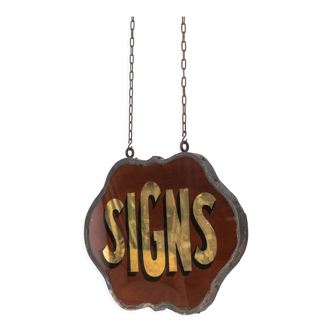 'signs' reverse painted trade sign