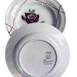 Set of 6 deep plates Saint-Amand "Dominique" 1950s Hand Decorated