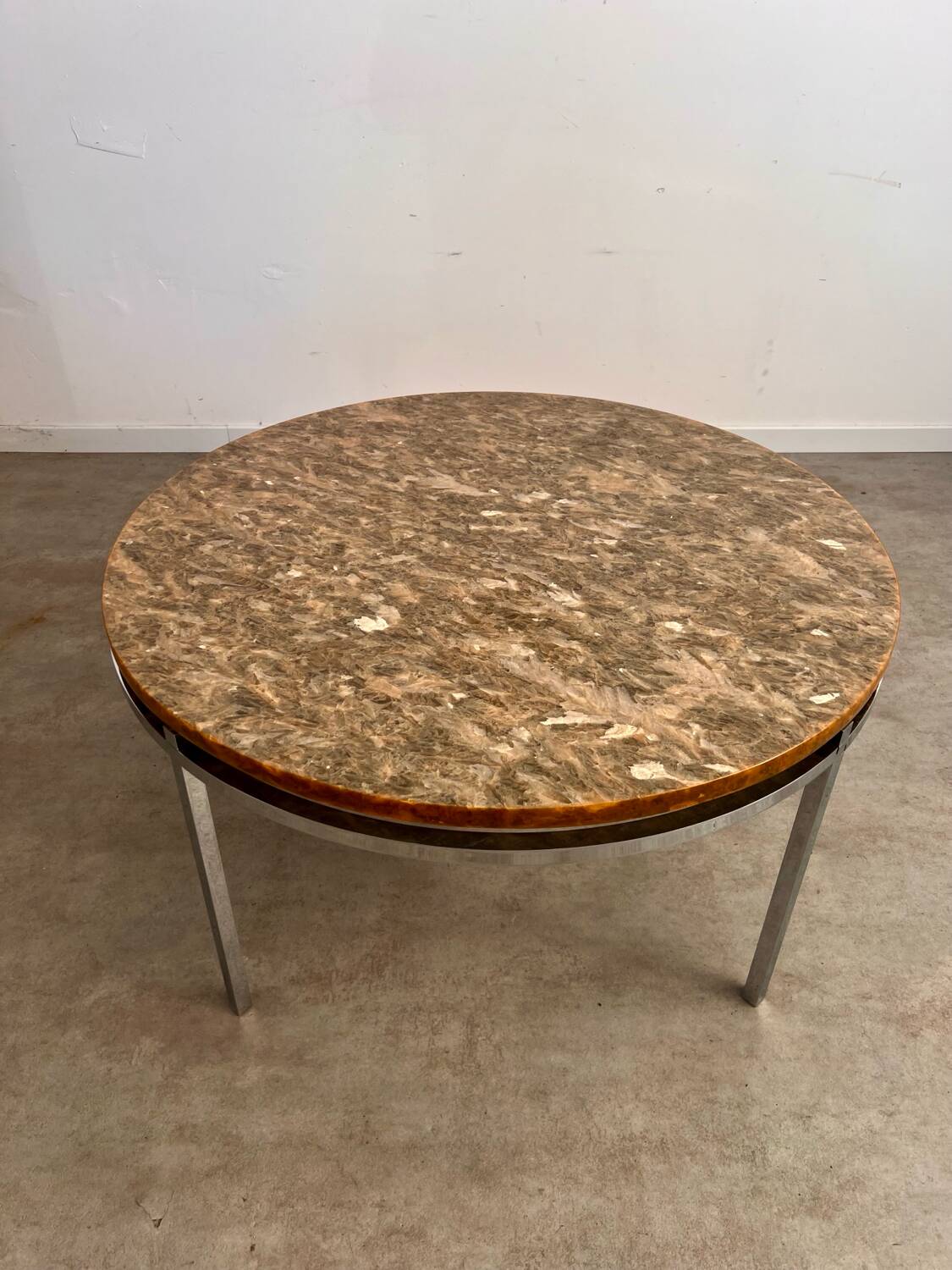 Old Italian design marble effect resin coffee table from the 70s