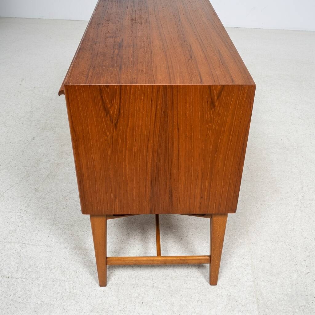 Vintage Scandinavian teak sideboard with writing surface, 1960s.