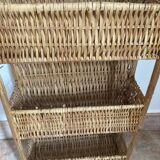 Vintage wicker wall shelf