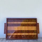 Rectangular art deco tray in lacquered wood
