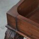 19th century English antique oak wall desk/writing table on wheels